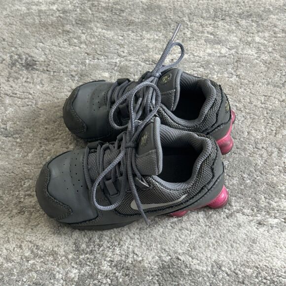 Nike Shox Shoes Gray Pink Baby Girl 9C 848119-006 Toddler Sneakers - Picture 4 of 8